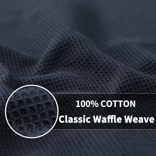 Homaxy 100% Cotton Waffle Weave Dish Cloths, 12 Pack, Dark Grey - Image 2