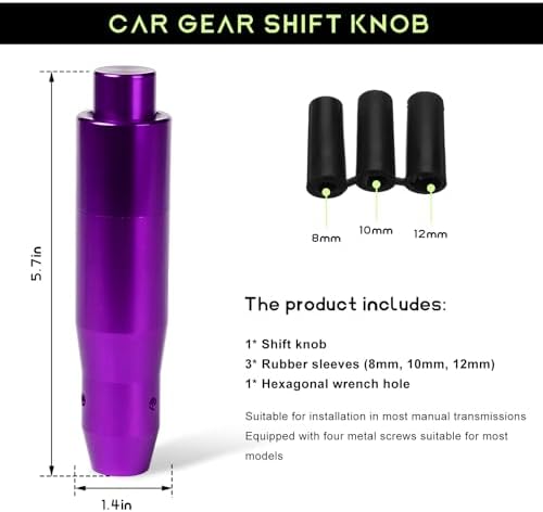 Automatic Shift Knob with Push Button, 5.7" Weighted Shifter Lever Handle Car - Image 2