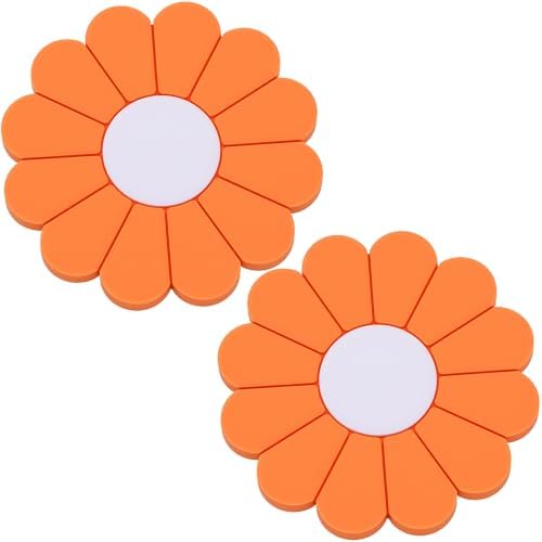2-Pack Car Cup Holder Coaster Inserts, Daisy Shape, 2.75 Inch Non-Slip Silicone by MEAJOO