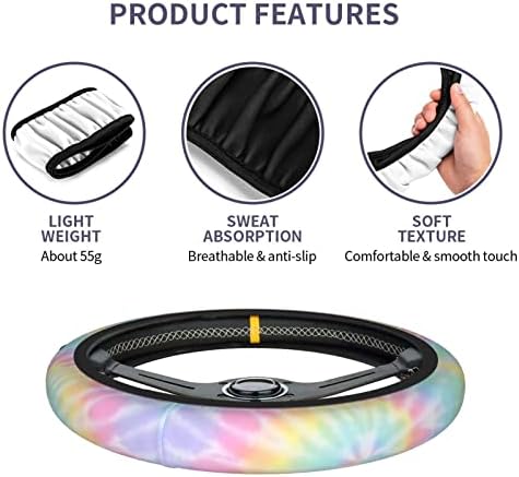 Rainbow Tie Dye Steering Wheel Cover - Image 5