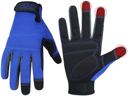 HANDLANDY Work Gloves for Men & Women, Utility Mechanic Working Gloves Touch by HANDLANDY