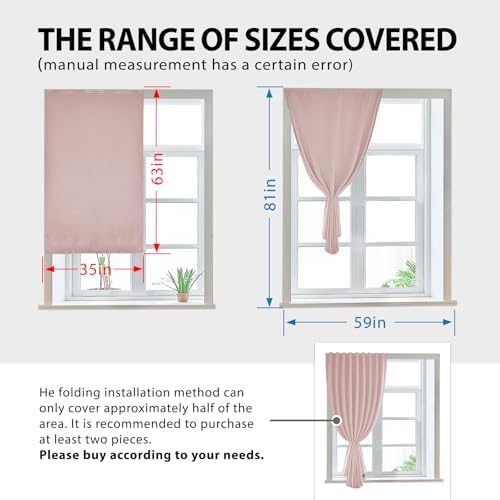 Autohesion Curtains for Windows, Bedroom Blackout Curtains for - Image 3