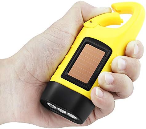 Simpeak 2-Pack Hand Crank Solar Powered Emergency LED Flashlight, Survival - Image 4