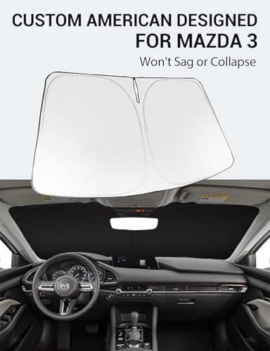 Proadsy Custom Fit 2019-2026 Mazda 3 Windshield Sun Shade, Blocks Heat - Image 2