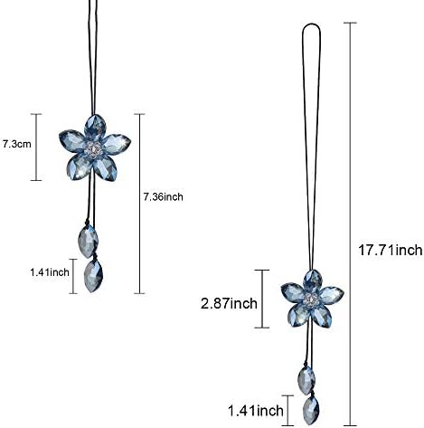 Crystal Flower Car Rear View Mirror Pendant - Image 2