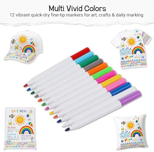 12 PCS Light Blue Liquid Chalk Markers, Fine Tip Neon Erasable Pens - Image 4