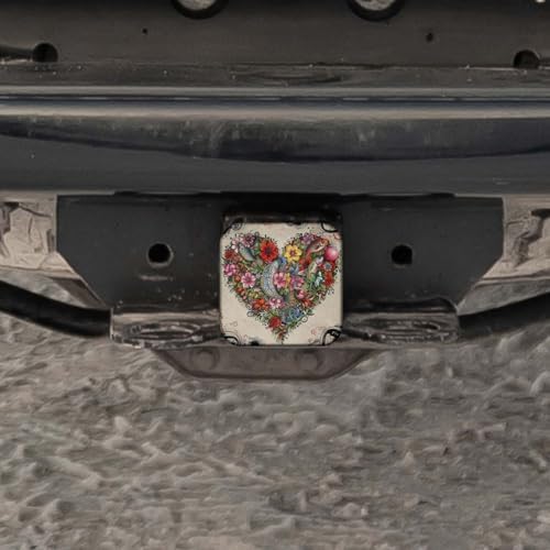 Swono Flower Heart Hitch Plug Cover Retro Blossom Floral Love Heart Sturdy - Image 5
