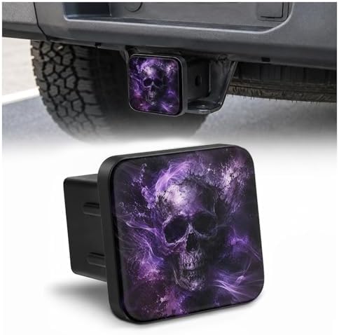 Trailer Hitch Covers Purple Skull Heavy Duty 2 Inch Hitch Cover by Unknown