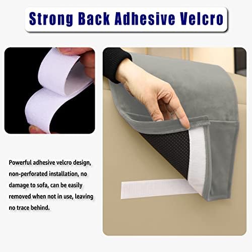 Velvet Recliner Headrest Pillow, Non-Slip Neck Support, Light Gray - Image 4