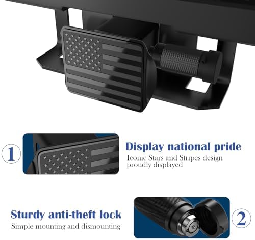 OGYE Heavy American Flag Metal Trailer Hitch Cover - Image 2