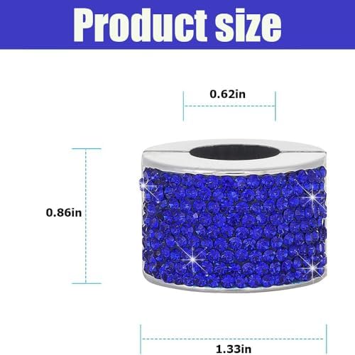 4PCS Crystal Rhinestone Bling Car Headrest Collars, Automotive Magnetic - Image 2