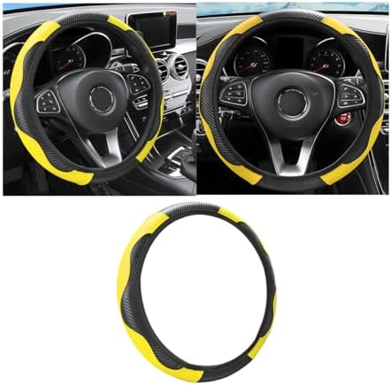 Osilly 15 Inch Carbon Fiber PU Leather Steering Wheel Cover by Osilly