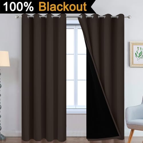 Yakamok Chocolate 100% Blackout Curtains 96 Inches Long 52" Wide 2 Panels - Image 3