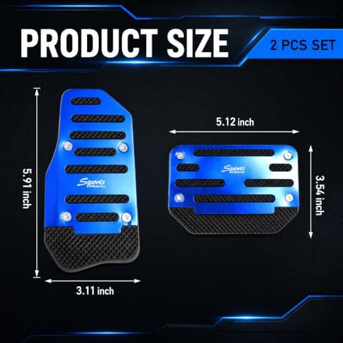 2 PCS Non-slip Pedal Pads Set, Alloy Brake and Accelerator Pedal Protectors - Image 2
