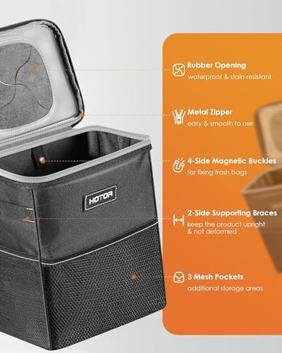 HOTOR Car Trash Can, Leakproof Car Organizer - Image 3