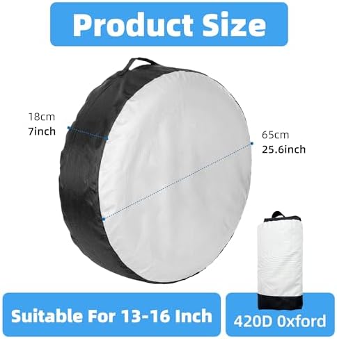 Spare Tire Cover with Handle, 420D Oxford Cloth Tire Storage Bag, Wheel - Image 3