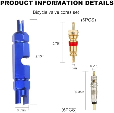 13 PCS Bicycle Valve Core Remover Tool Kit, Metal Bike Valve Cores Replacement - Image 2