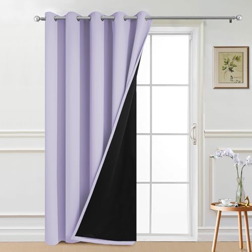 Yakamok Lilac 100% Blackout Patio Door Curtain Panels W70 x L84, 1 Panel by Yakamok