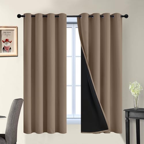 Yakamok Khaki Blackout Curtains 63 Inches Long by Yakamok