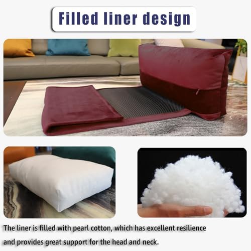 Velvet Recliner Headrest Pillow, Non-Slip Neck Support - Image 5