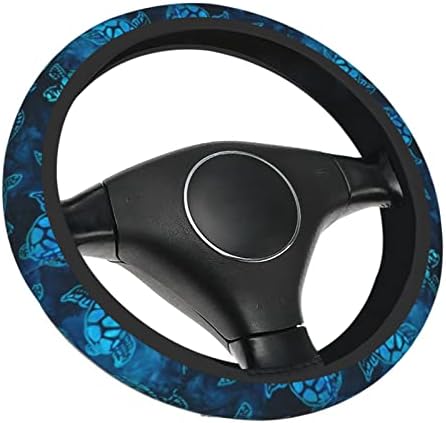 Watercolor Blue Sea Turtle Car Steering Wheel Cover Universal Fit 15 inch - Image 7