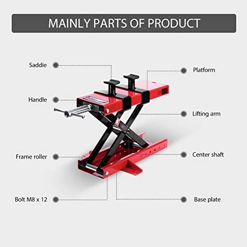 VIVOHOME Motorcycle Lift 1100 LBS Center Scissor Lift Jack - Image 2