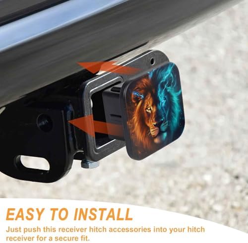 2 Inch Lion Face Trailer Hitch Cover Rubber Receiver Tube Plug Cap, Tow Hitch - Image 4