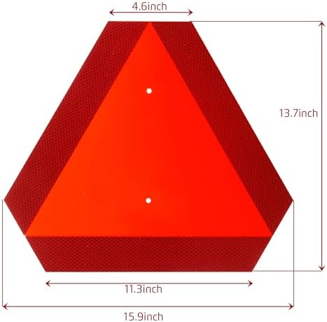 Nicunom 2 Pack Slow Moving Vehicle Sign, Aluminum Slow Moving Vehicle Triangle - Image 3