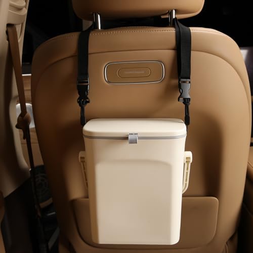 Leakproof Car Trash Can with Lid, Hanging Garbage Bin - Image 6