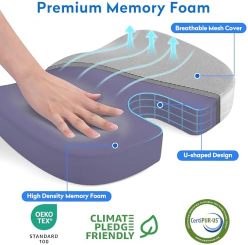 CushZone XL Memory Foam Seat Cushion - Image 2