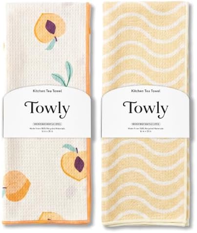 Kitchen Towels Set of 2, Double-Sided 16x28 Microfiber Waffle Weave Dish Towels by Unknown