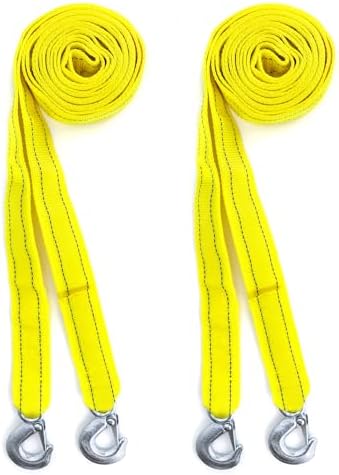 QWORK 2 Pack Tow Strap, | 1.8" x 13' | 11000 lb Capacity, Heavy Duty Towing - Image 7