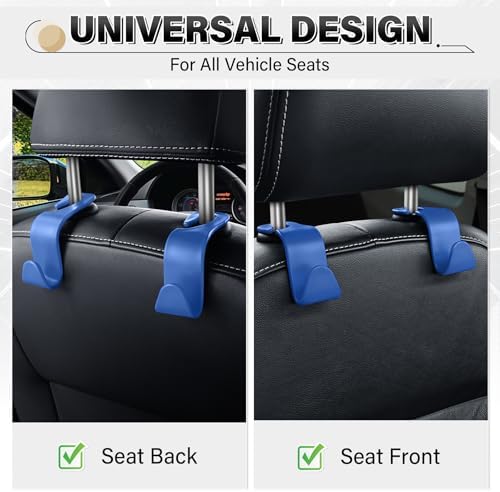 SINGARO 4 Pack Car Seat Headrest Hooks, Vehicle Back Seat Hanger Storage - Image 4