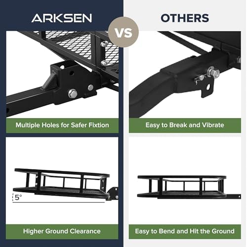 ARKSEN 60" x 23" x 5.5" Folding Hitch Cargo Carrier w/Net&Straps - Image 7