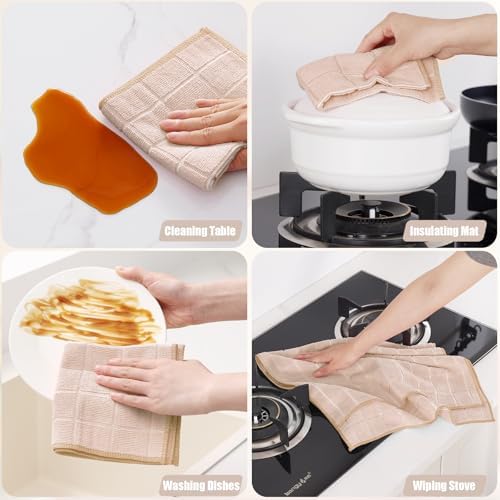Homaxy Microfiber Kitchen Towels and Dishcloths Sets, 12 Pack - Image 5