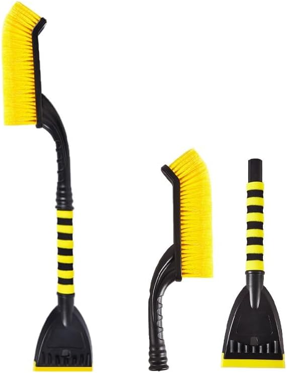 27” Snow Brush & Detachable Ice Scraper 2-in-1, Scratch-Free Split Bristles by Unknown