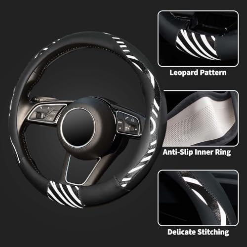ZHOL Zebra Print Steering Wheel Cover - Image 3