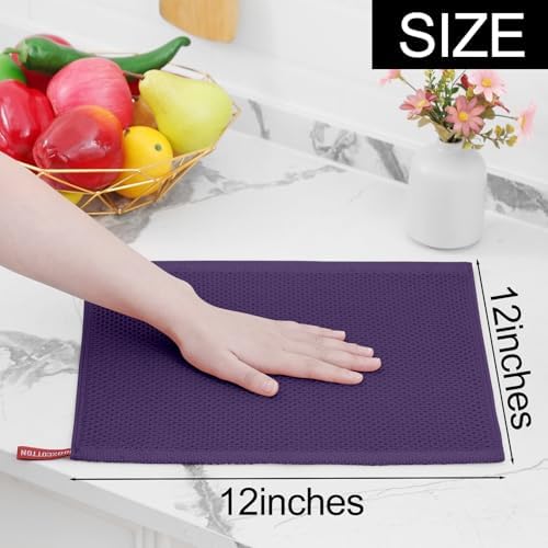 Homaxy 100% Cotton Waffle Weave Kitchen Dish Cloths 8-Pack - Image 5