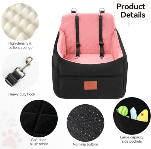 GL GLENSLAVE Dog Car Seat for Small/Medium Dogs, Dog Booster Car Seats - Image 5