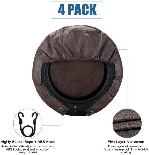 SYERAL Tire Covers Set of 4, Upgraded 5 Layer Nonwoven RV Wheel Covers - Image 4