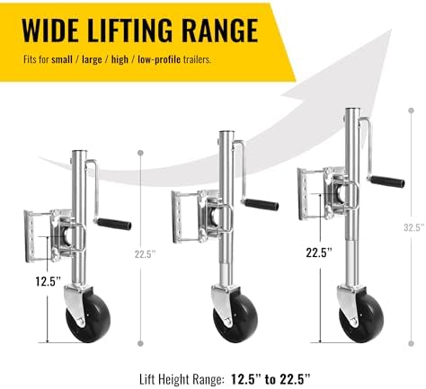 MaxxHaul 10" Lift Swing Back Trailer Jack - Image 2