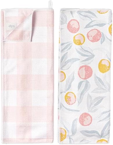 ELYN Microfiber Kitchen Dish Towel Set, Quick-Dry & Absorbent Waffle Weave by ELYN