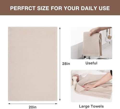 Homaxy 100% Cotton Oversized Waffle Weave Kitchen Towels 4-Pack - Image 3