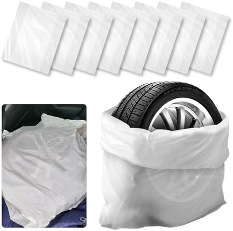 8PCS Extra-Large Tire Covers, Tear-Resistant LDPE Plastic Tire Bags by Unknown