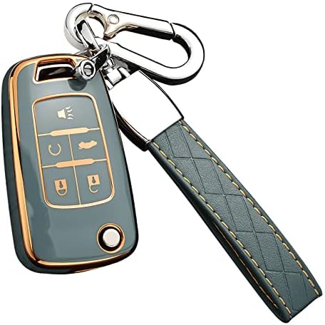 for Chevy Key Fob Cover with Keychain, Premium TPU Full Protection Key Fob Case by Cacacar