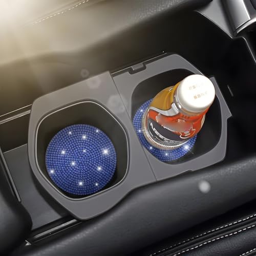 Osilly 4PCS 2.75 Inch Rhinestone Cup Holder Coasters, Dark Blue - Image 6