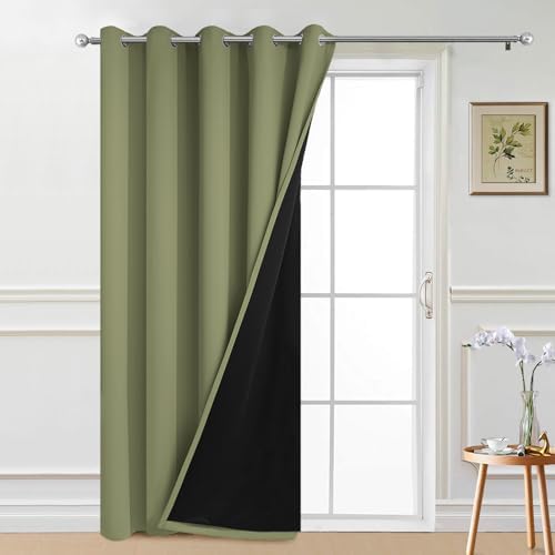 Yakamok Sage 100% Blackout Patio Door Curtain Panels W70 x L84, 1 Panel by Yakamok