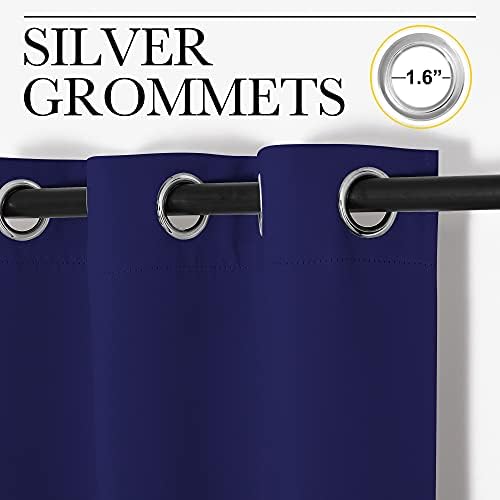 NICETOWN Navy Blue Laundry Room Blackout Curtains, 2 Panels - Image 2