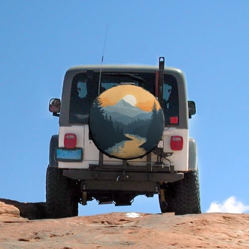 Spare Tire Cover Mountain Adventure Protectors Weatherproof Dust-Proof Nature - Image 5