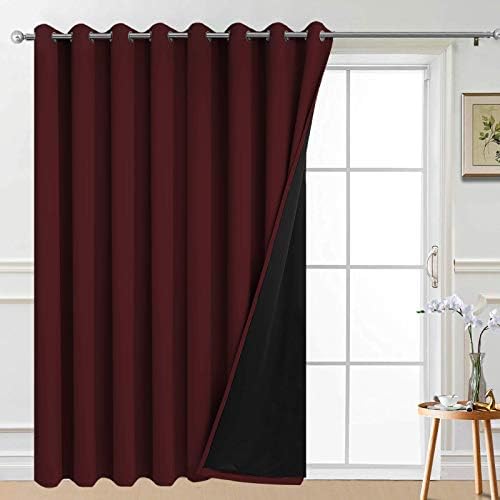 Yakamok Burgundy Red Blackout Patio Door Curtain Panels W100 x L96, 1 Panel by Yakamok